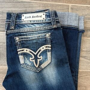 Rock Revival Dark Blue Capri Jeans